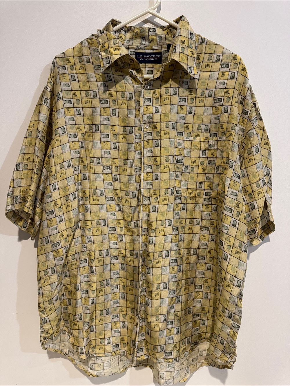Two Roundtree & Yorke Men's Patterned Short-Sleeve Button-Down Shirts